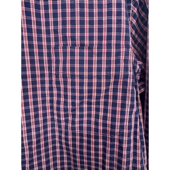 Billy Reid Shirt Mens Large Blue Red Plaid Long Sleeve Button Up Standard Cut - Picture 6 of 11